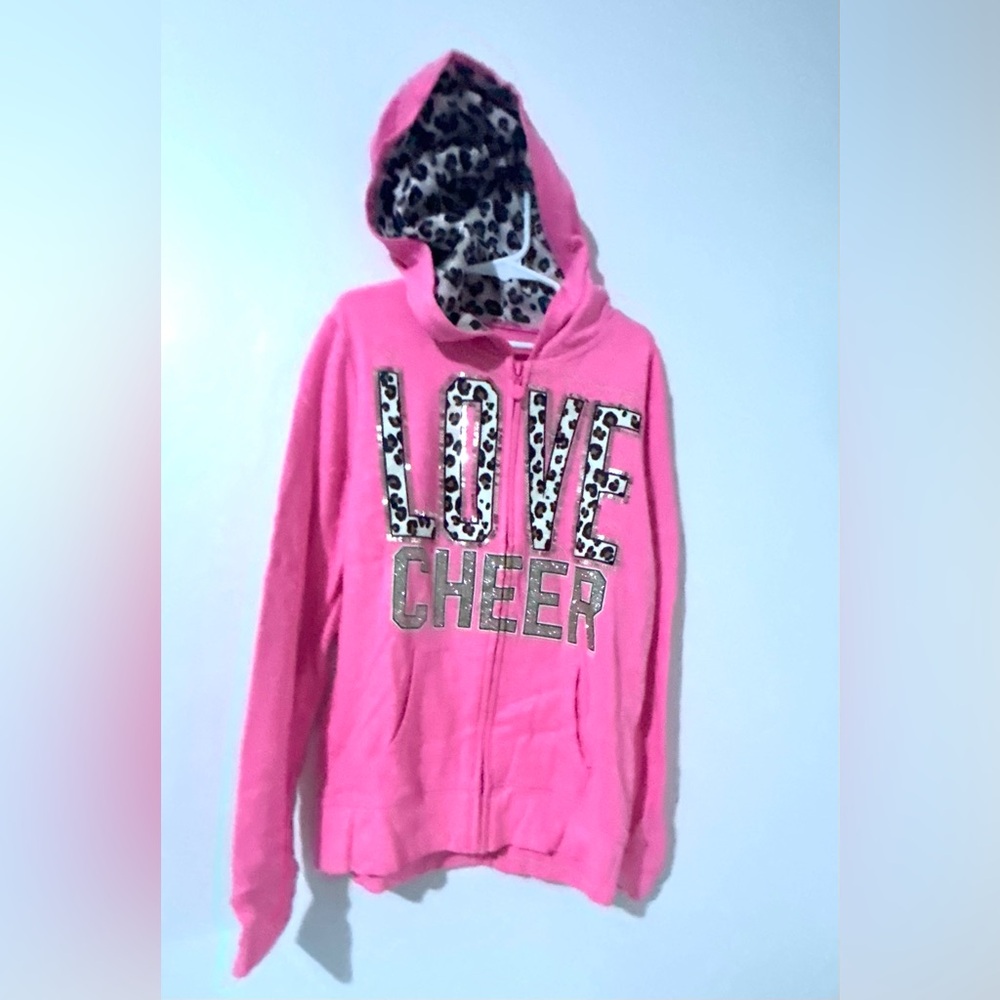 Pink Love Cheer Kids Hooded Jacket